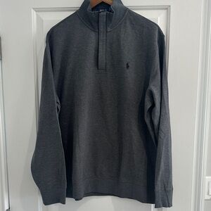 Polo by Ralph Lauren Men's Charcoal Quarter Zip-Up Sweater XL